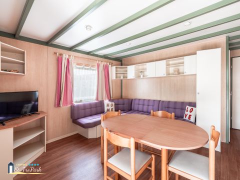 CHALET 4 personnes - Chalet Premium 35m² (2 chambres) + Climatisation + Lave-vaisselle + Terrasse couverte 12m²