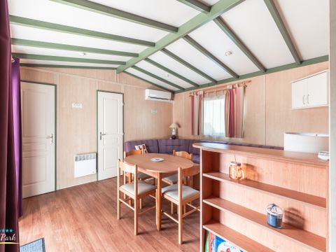 CHALET 6 personnes - Chalet Premium 46m² (3 chambres) + Climatisation + Lave-vaisselle + Terrasse couverte