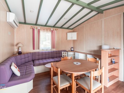 CHALET 6 personnes - Chalet Premium 46m² (3 chambres) + Climatisation + Lave-vaisselle + Terrasse couverte
