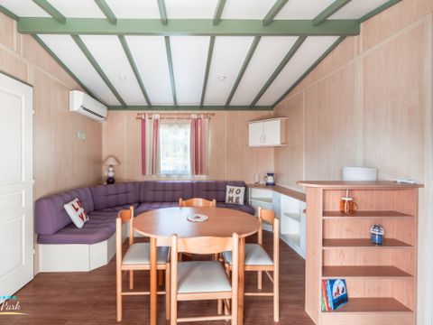 Chalet 6 personnes - Chalet Premium 46m² (3 chambres) + Climatisation + Lave-vaisselle + Terrasse couverte
