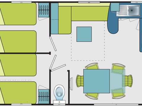 Mobilhome 8 personnes - cabane du pêcheur