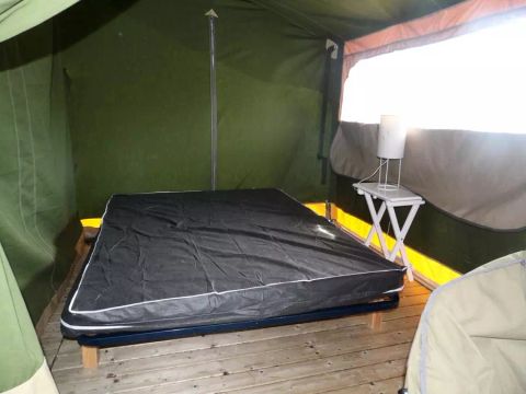 Tente en toile et en bois 5 personnes - Tente Lodge 3 Pièces 5 personnes Sans Sanitaires