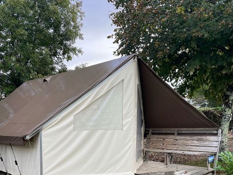 Tente en toile et en bois 5 personnes - Tente Eco Lodge 3 Pièces 5 Personnes Sans Sanitaire