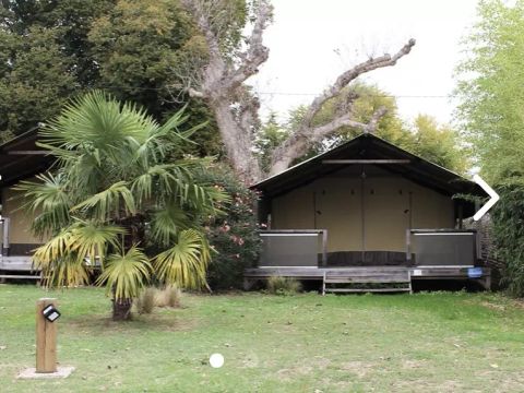 TENTE TOILE ET BOIS 4 personnes - Tente Lodge Kenya 3 Pièces 4 Personnes Sans Sanitaire