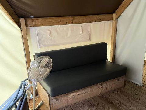 Tente en toile et en bois 5 personnes - Tente Eco Lodge 3 Pièces 5 Personnes Sans Sanitaire