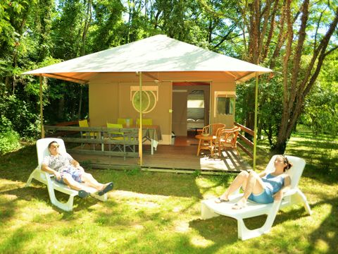 TENTE TOILE ET BOIS 5 personnes - Grand lodge 25m² (2 chambres) 5 pers