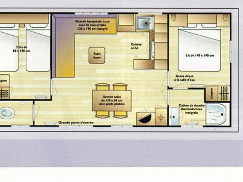 MOBILHOME 7 personnes - Mobil-home 5/7 places. TV 5/7 pers