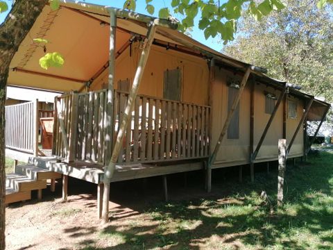 Tente en toile et en bois 6 personnes - Tente Safari 6 places climatisé 6 pers