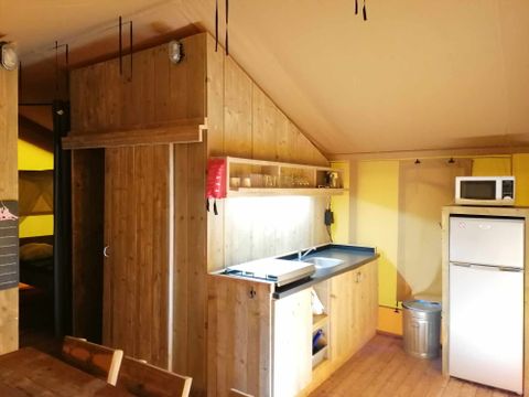 Tente en toile et en bois 6 personnes - Tente Safari 6 places climatisé 6 pers