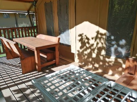 Tente en toile et en bois 6 personnes - Tente Safari 6 places climatisé 6 pers