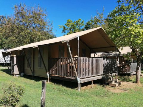 Tente en toile et en bois 6 personnes - Tente Safari 6 places climatisé 6 pers
