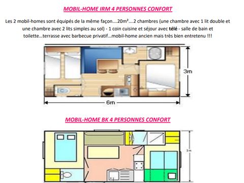 MOBILHOME 2 personnes - IRM ou BK confort MOBILHOME 2 personnes - IRM ou BK confort