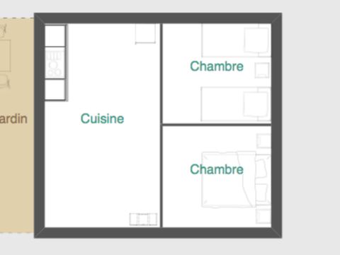 TENTE TOILE ET BOIS 4 personnes - SAHARI - sans sanitaires