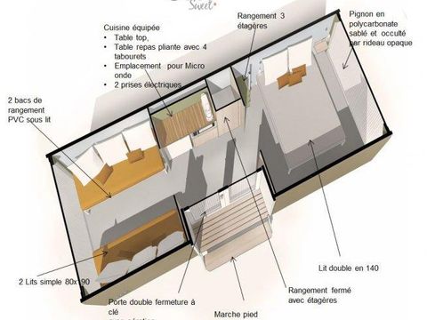 BUNGALOW TOILÉ 4 personnes - COCO SWEET sans sanitaires