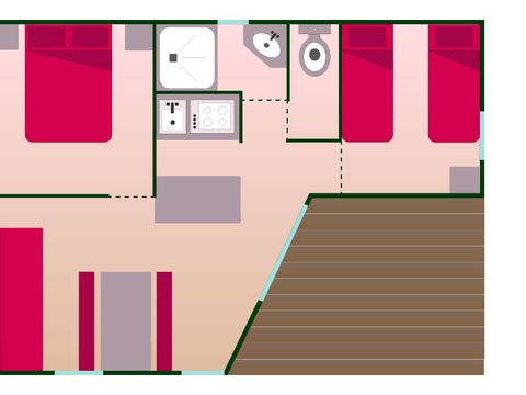 CHALET 4 personnes - BASTIDON (terrasse couverte)