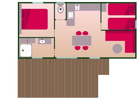 MOBILHOME 4 personnes - Cottage ETOILE "VUE LAC"(terrasse couverte) nouveauté 2023