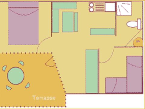 BUNGALOW 3 personnes - AZUR (sans draps ni serviettes) BUNGALOW 3 personnes - AZUR (sans draps ni serviettes)