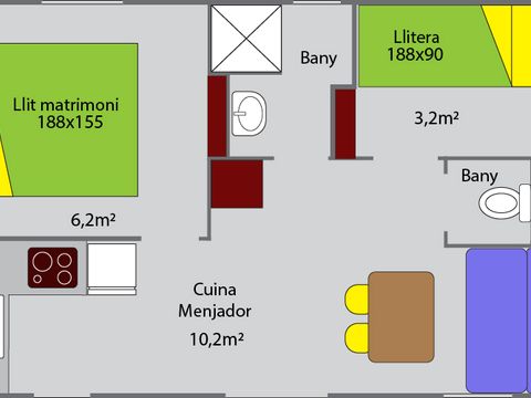 MOBILHOME 4 personnes - MOBIL HOME BASIC COMPACT FAMILY