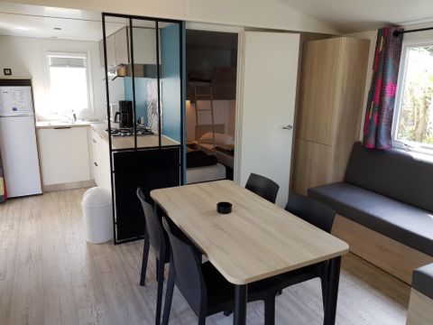 MOBILHOME 5 personnes - Mobil home Premium 32 m² 2 chambres + terrasse 12m² semi-couverte (9m²) + TV + climatisation 4/5 pers