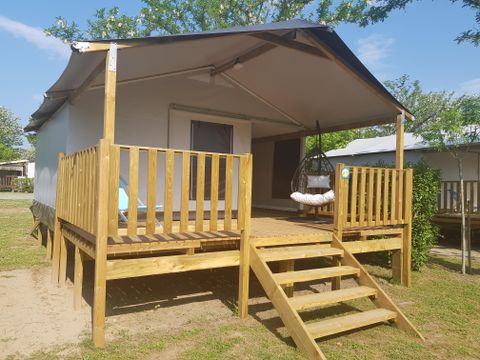 TENTE TOILE ET BOIS 5 personnes - Lodge Confort 25m² 2 chambres + terrasse 12m² 4/5 pers