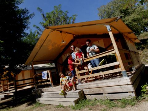 Tente en toile et en bois 5 personnes - Tente Lodge Victoria 2ch 5pers