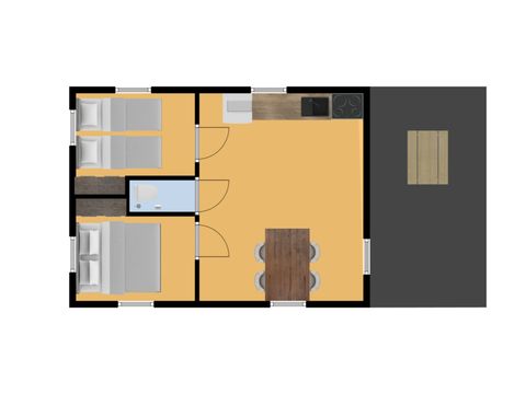 TENTE TOILE ET BOIS 4 personnes - Cocotier