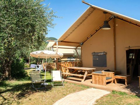 TENTE TOILE ET BOIS 5 personnes - Safari Lodge