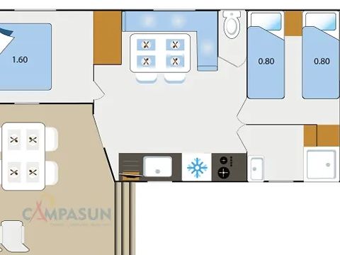 MOBILHOME 4 personnes - Castellet  - 28 m² - 2 chambres + plancha