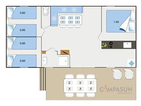 MOBILHOME 6 personnes - Mobil home Six-Fours - 34 m² - 3 Chambres