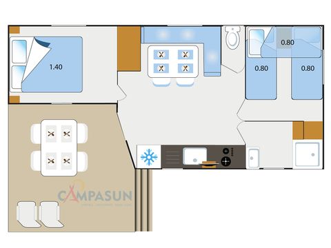 Mobilhome 4 personnes - Saint-Cyr - 26m² - 2 chambres
