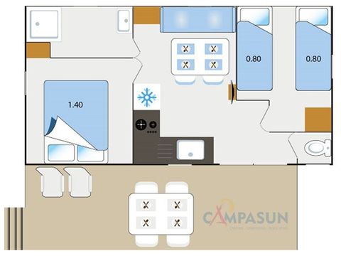 MOBILHOME 4 personnes - Mobil home Bandol - 21m² - 2 Chambres