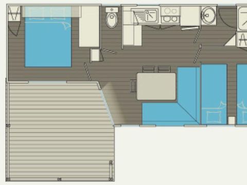 MOBILHOME 4 personnes - MH2 VIP PACIFIQUE 30 m²