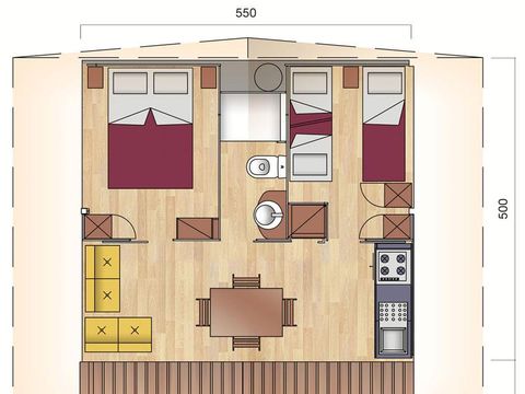 TENTE TOILE ET BOIS 5 personnes - TREND LODGE