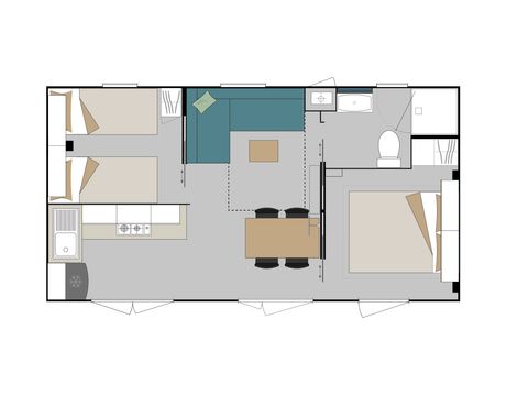 MOBILHOME 5 personnes - COTTAGE RIVIERA