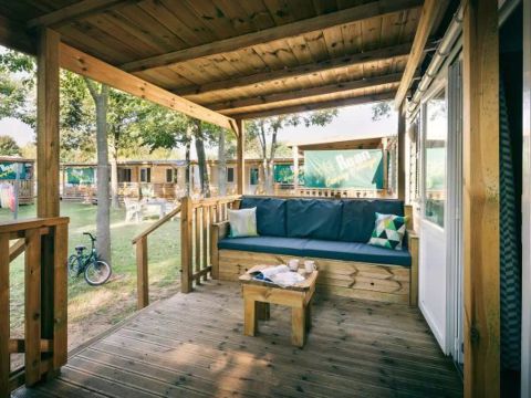 BUNGALOW 6 personnes - Mobil-home | Comfort | 3 Ch. | 6 Pers. | Terrasse Lounge | Clim.