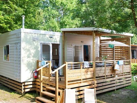 BUNGALOW 6 personnes - Mobil-home | Comfort | 3 Ch. | 6 Pers. | Terrasse surélevée | 2 SDB | Clim.