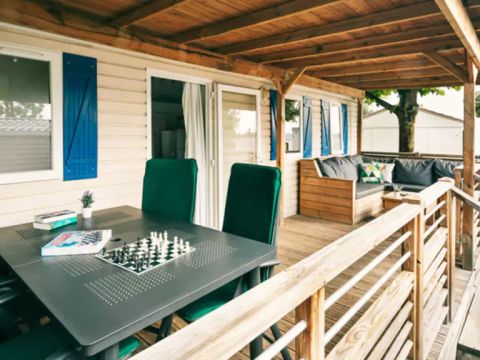 BUNGALOW 5 personnes - Mobil-home | Comfort | 2 Ch. | 5 Pers. | Terrasse Lounge | 1 SDB | Clim.