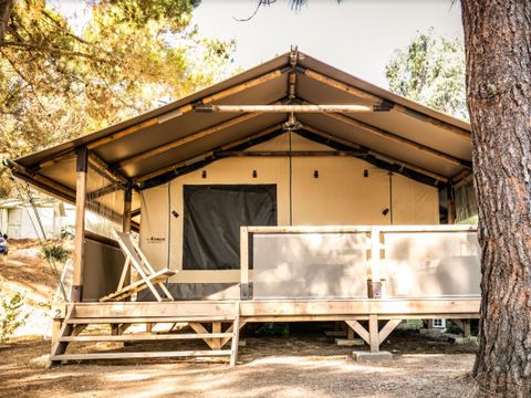 Tente en toile et en bois 4 personnes - Tente Lodge - Sans sanitaires - arrivée le samedi en haute saison