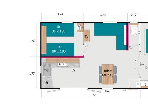 MOBILHOME 4 personnes - TV