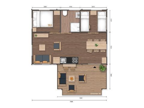 Tente en toile et en bois 5 personnes - TENTE LG 40 m2 2 ch 4/5 pers SAMEDI