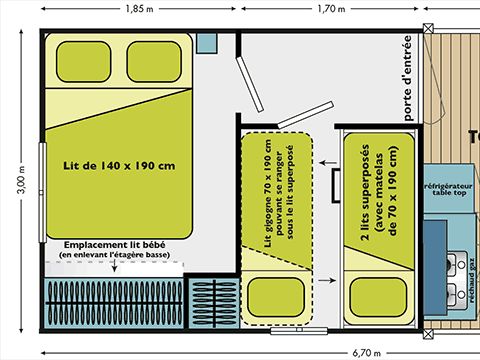MOBILHOME 5 personnes - VACANCIAL IRM (sans sanitaires)