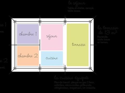 BUNGALOW TOILÉ 5 personnes - Freeflower Eco sans sanitaires