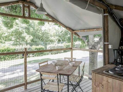 TENTE TOILE ET BOIS 4 personnes - Lodge sur pilotis Confort sans sanitaires