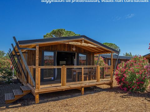 TENTE TOILE ET BOIS 5 personnes - Lodge Premium VIP 45m² TV Lave-Vaisselle