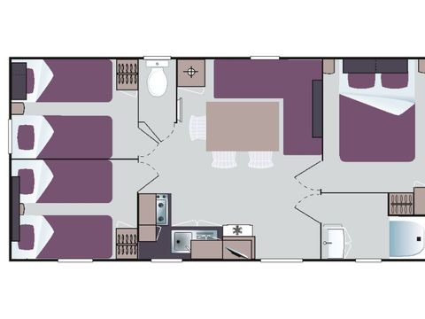Mobilhome 6 personnes - Loisir 6 personnes 3 chambres 30m²