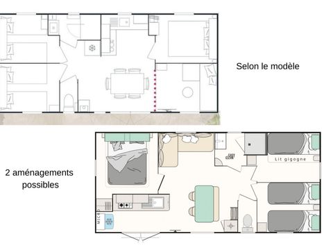 Mobilhome 8 personnes - Loisir+ 3 chambres 30m²
