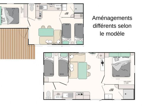 MOBILHOME 7 personnes - Mobil-home Evasion+ 7 personnes 2 chambres 28m²