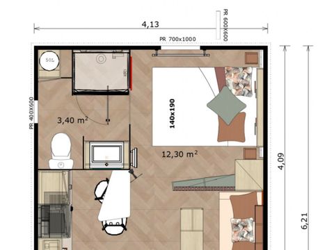 MOBILHOME 8 personnes - COTTAGE PREMIUM 4 CHAMBRES