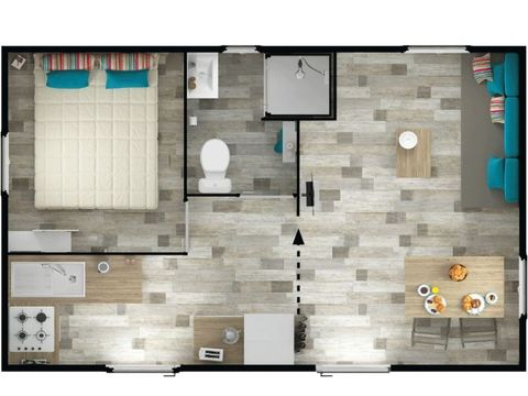 MOBILHOME 2 personnes - 1 CHAMBRE CONFORT