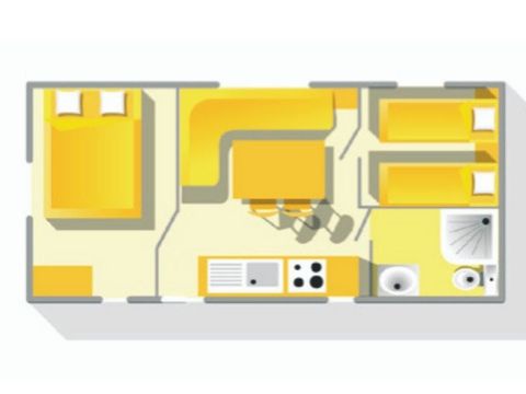 MOBILHOME 4 personnes - Cocoon+ 4 personnes 2 chambres 23m²